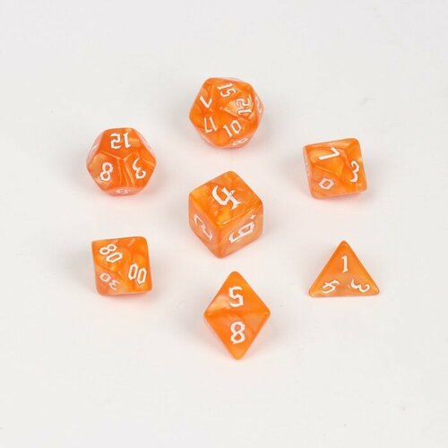 Набор кубиков для D&D (Dungeons and Dragons, ДнД) Время игры, серия: D&D, 7 шт, оранжевые 988908 набор оранжевых игровых кубиков 36d6