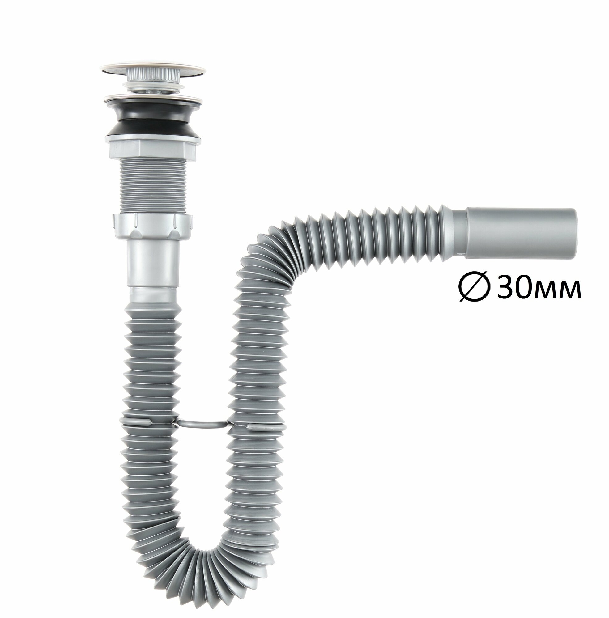 фото Сифон для раковины с универсальным донным клапаном Click-Clack 1 1/4"