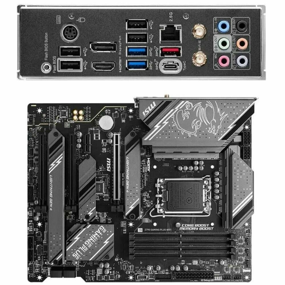 Материнская плата MSI Z790 Gaming Plus WiFi Z790 Socket-1700 4xDDR5, 6xSATA3, RAID, 4xM.2, 3xPCI-E16x, 3xUSB3.2, 1xType C, DP, HDMI, WiFi, Glan, ATX