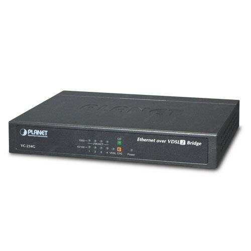 PLANET VC-234G 4-Port 10/100/1000T Ethernet to VDSL2 Bridge - 30a profile w/ G. vectoring RJ11