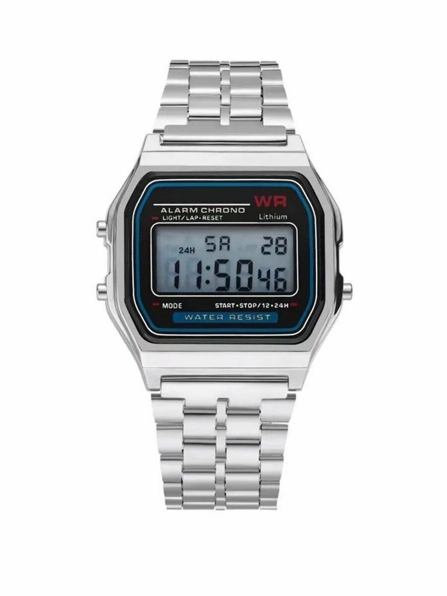 фото Мужские женские, электронные с циферблатом, унисекс, часики, подарок, металлические металлический браслет, аксессуар