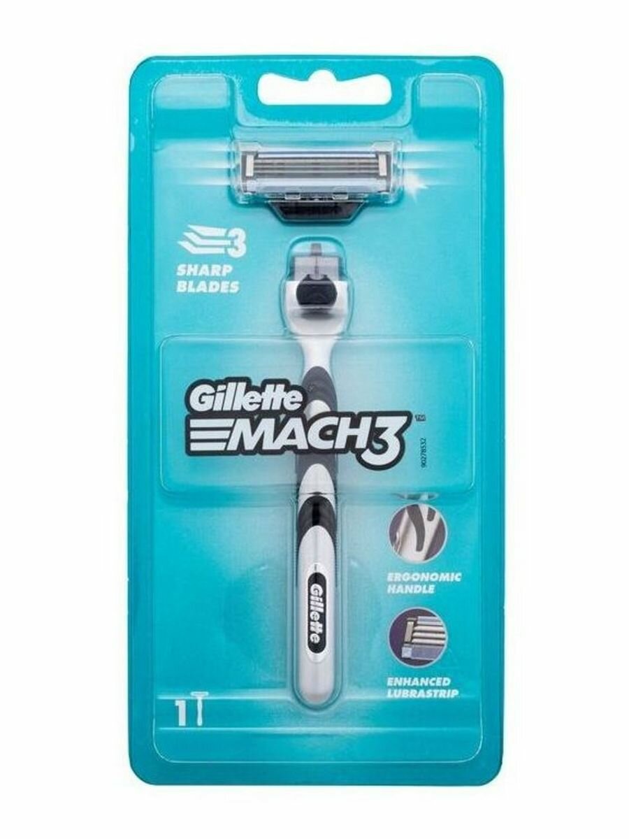 Многоразовый бритвенный станок Gillette Mach3  1 кассета