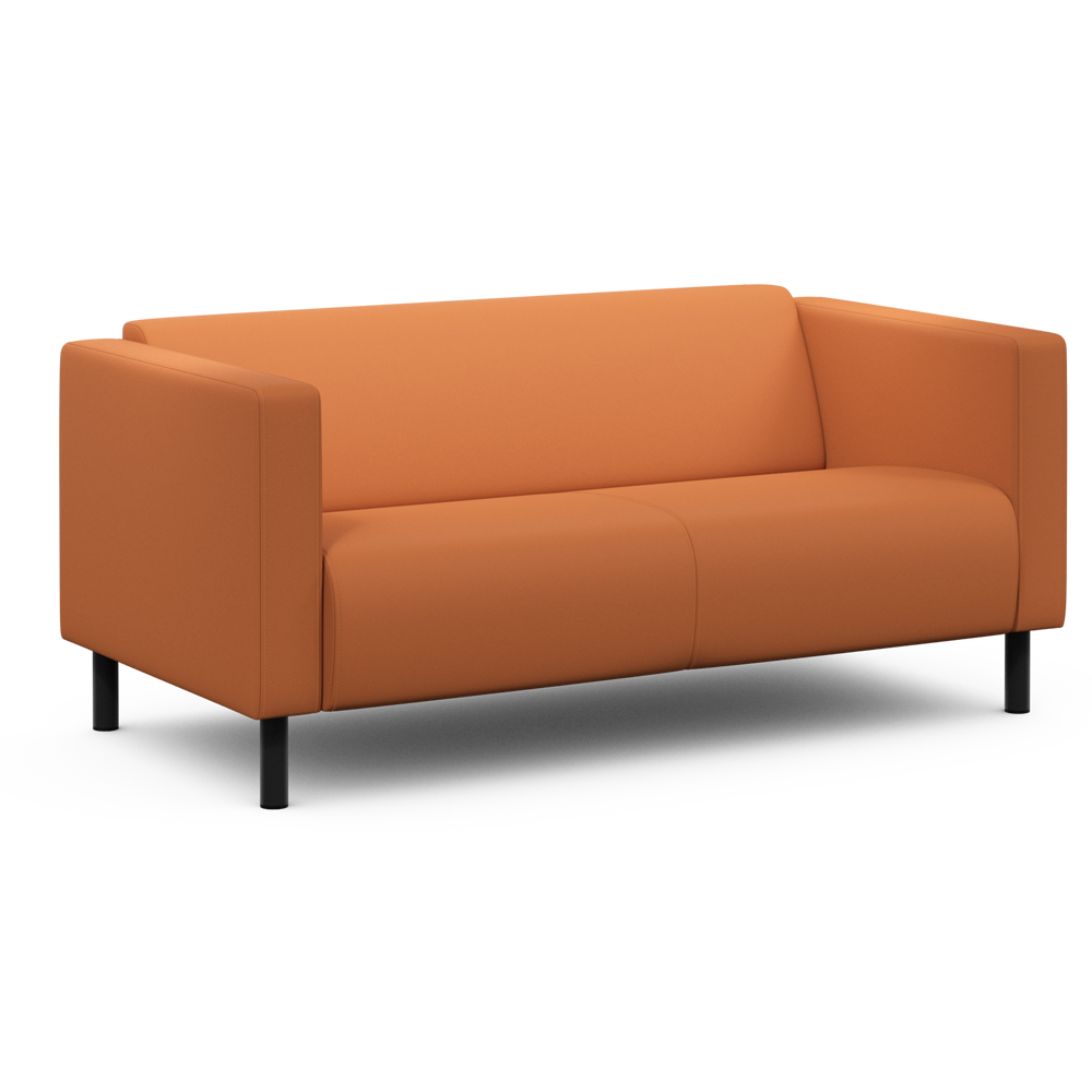 Прямой диван MOON 154 Оранжевая Экокожа. Офисный, на кухню, на балкон, в прихожую, в коридор, в салон красоты, 144х76х63 см