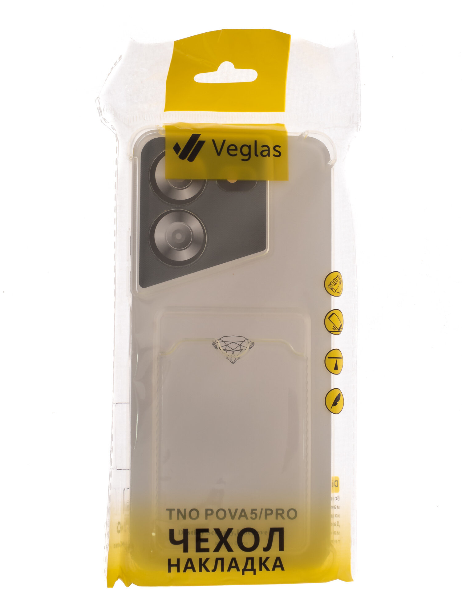 Чехол-накладка для TECNO Pova 5 VEGLAS Air Pocket прозрачный