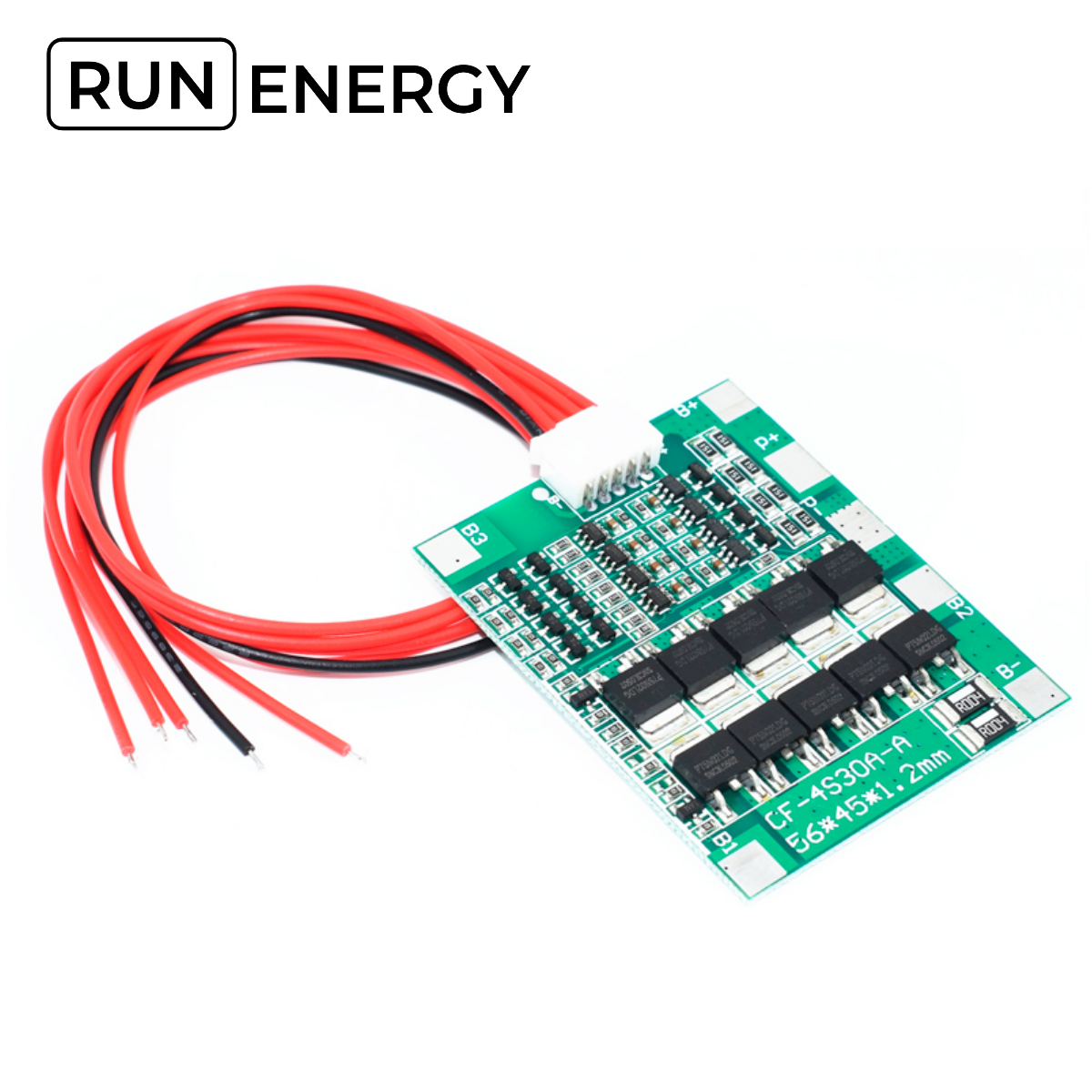 фото Плата Run Energy защиты li-ion аккумуляторов BMS 4S 30A с кабелем (X-HX0367B)