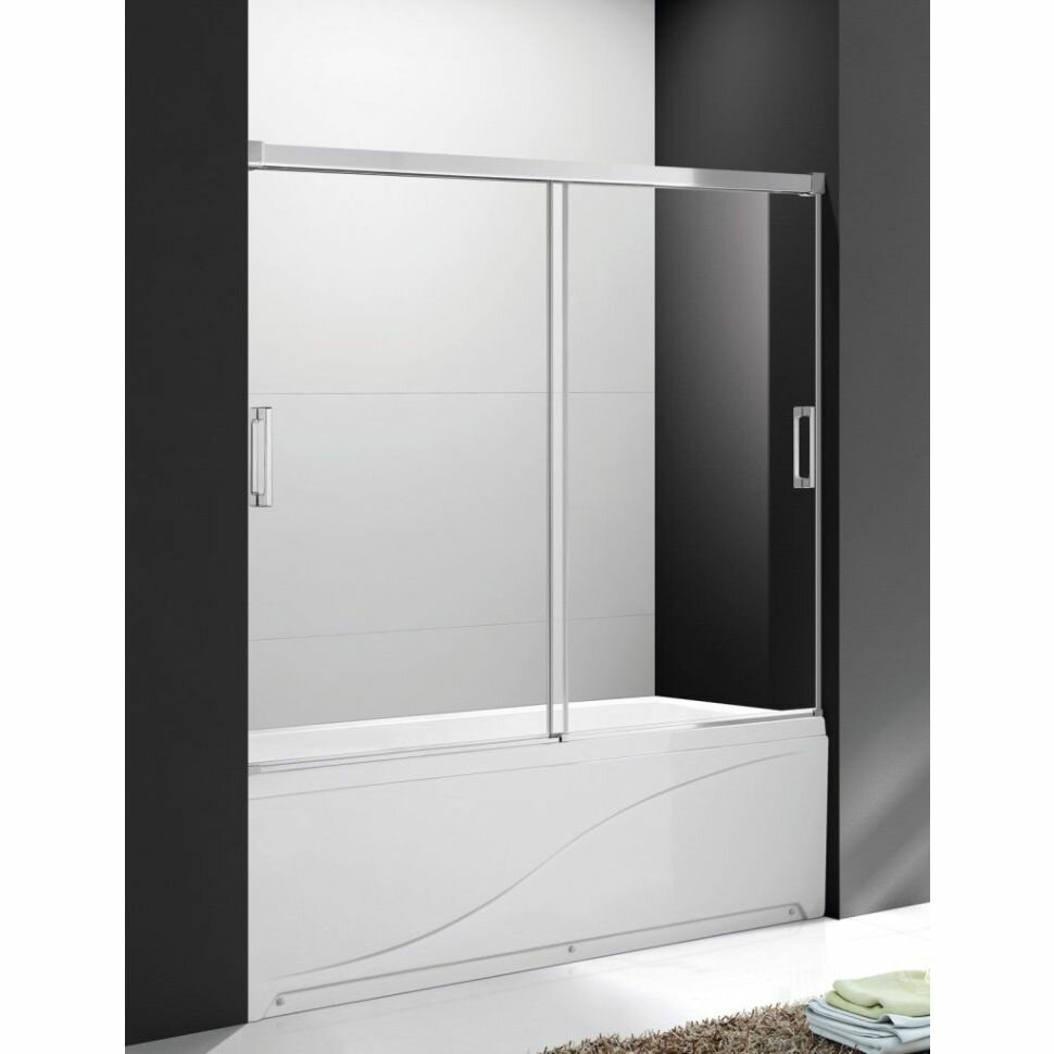 Душевая шторка на ванну Cezares Tandem-Soft-VF-2-170/145-P-Cr цвет профиля хром стекло рифленое 6 мм 145х170 см