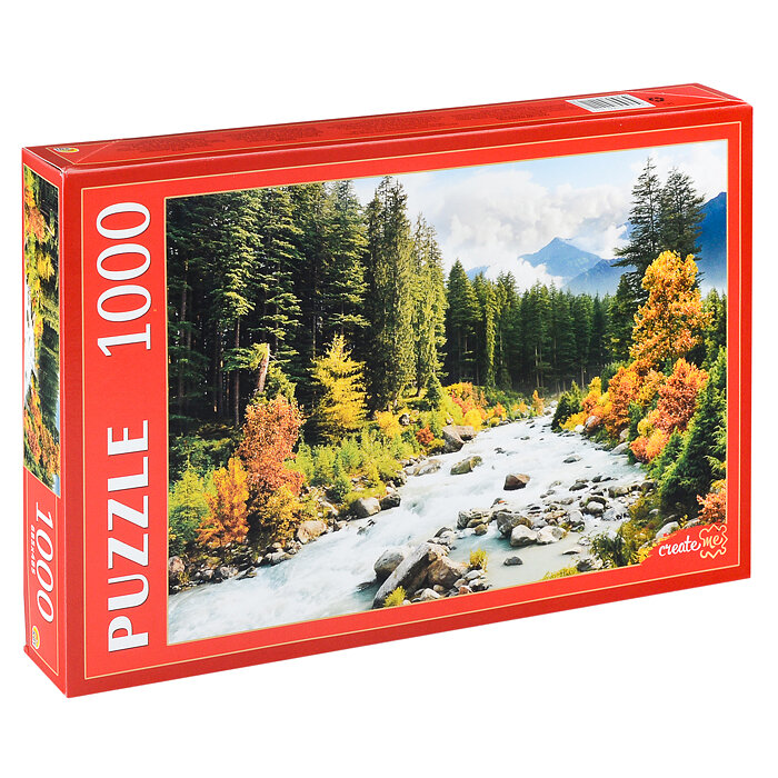 Puzzle-1000 "Осенняя горная река" (ГИП1000-2012 ) Рыжий кот - фото №4