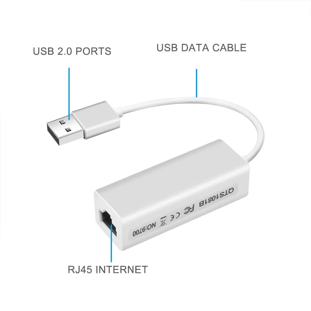 Сетевая карта USB LAN RJ45 KY-RD9700, диск CD с драйверами — фото 3