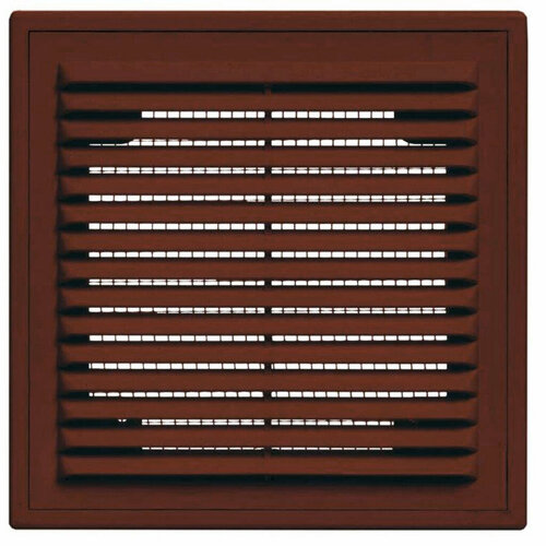 Решетка вентиляционная Виенто 1515ВР наклонная разъемная, коричневая вытяжная вентиляционная решетка виенто 1515вр