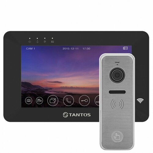 Комплект IP видеодомофона Tantos Rocky HD WiFi (Wi-Fi) + панель (черный)