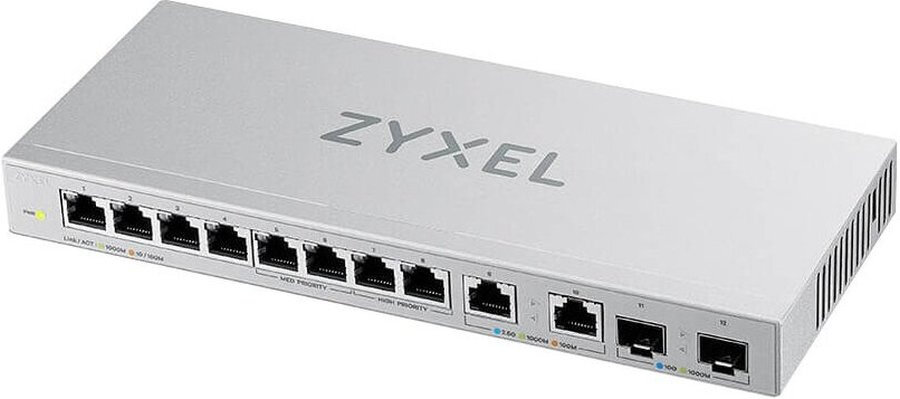 Коммутатор Коммутатор Zyxel XGS1010-12, 8xGE, 2x1/2,5GE, 2xSFP+, настольный, бесшумный (XGS1010-12-ZZ0102F)