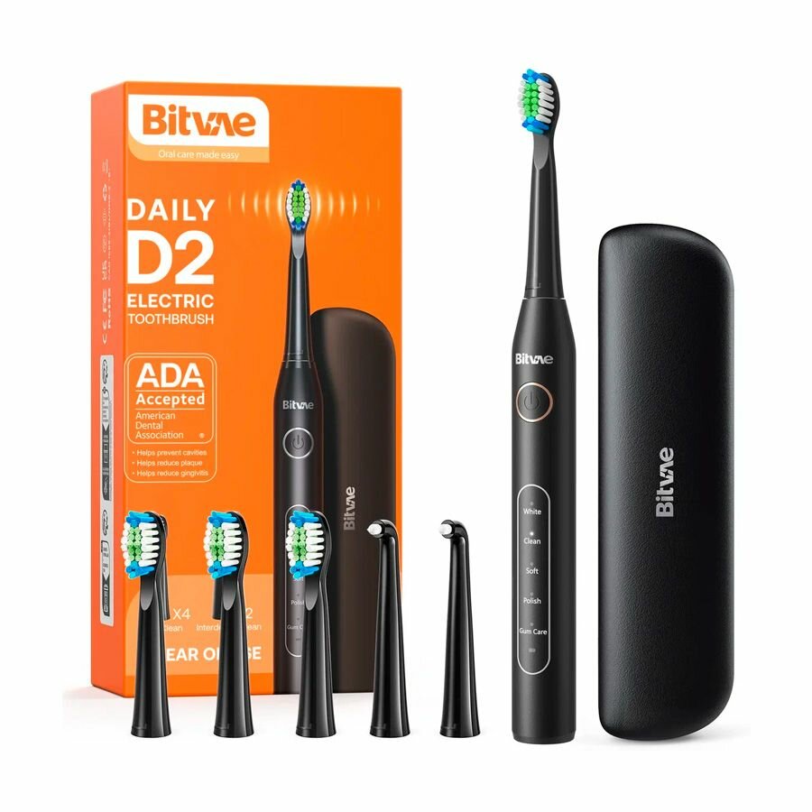 Электрическая зубная щетка Bitvae D2 Daily Toothbrush + Case (D2 + Case)  GLOBAL Black