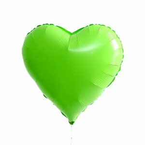 Шар полимерный 18"Сердце неон", цвет зеленый, 5 шт.