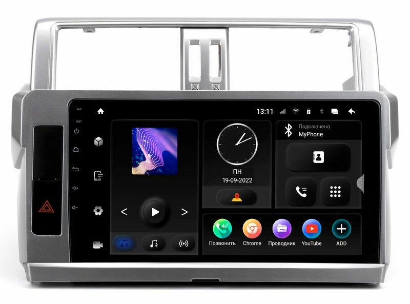Автомагнитола с рамкой 2 din 10 дюймов для Toyota Prado 150 2013-2017 1й рестайлинг / Android 4Gb+64Gb / GPS / Bluetooth / Wi-Fi / FM-радио