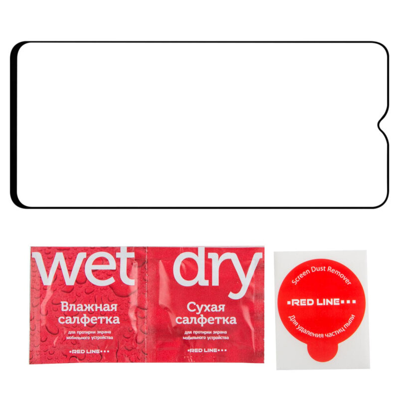 Стекло защитное Red Line Realme C30s Full screen tempered glass FULL GLUE черный - фото №4