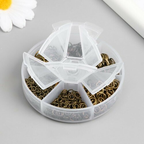 Кольца зажимные металл в шкатулке Бронза 880 шт 8х8х2 см 401₽