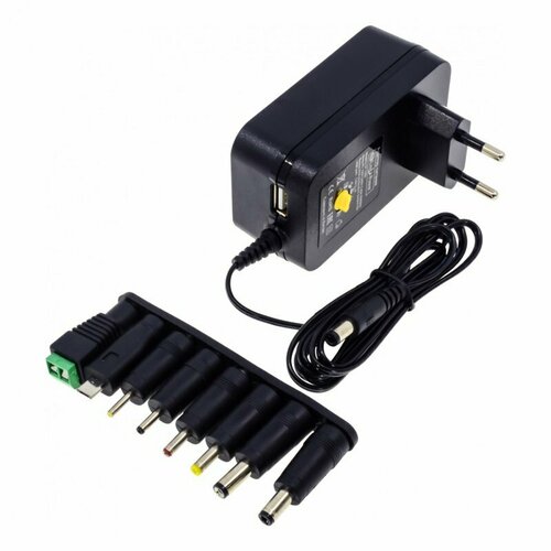 Сетевое зарядное устройство (СЗУ) 12В/1А (8 разъемов + USB) сзу usb lightning fumiko ch06 1м 2 1а black