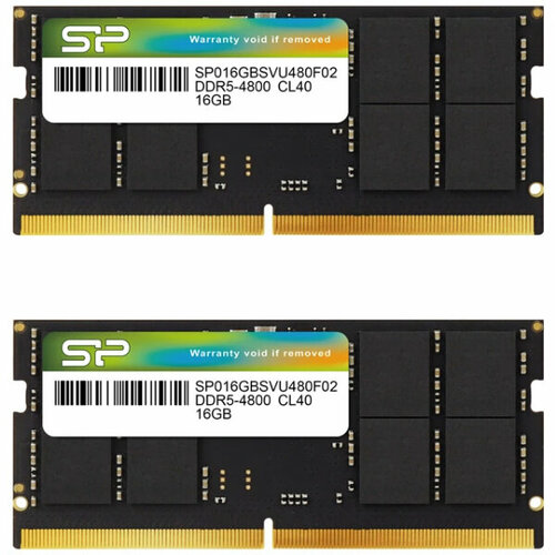 Модуль памяти Silicon Power 32GB 4800МГц DDR5 CL40 SODIMM KIT of 2 2Gx8 SR 1281100₽