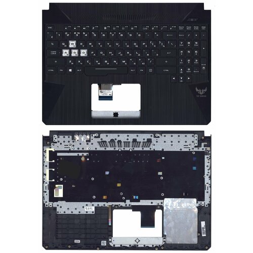 Клавиатура для ноутбука Asus FX505 черная топ-панель с подсвтекой крышка матрицы для ноутбука asus tuf gaming fx505g fx505ge fx505gd fx505gm fx505gt fx505dd fx505dt fx505gx металлическая