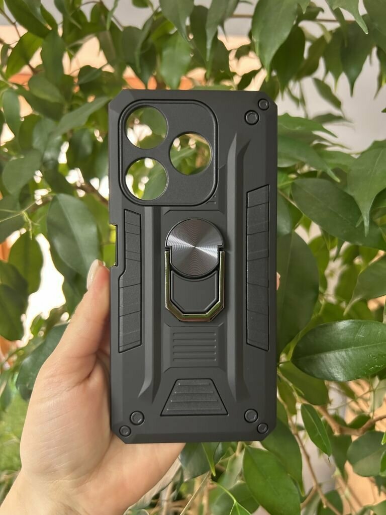Чехол противоударный для Tecno Spark 10 4G и Spark 10C / Техно Спарк 10 4G и Спарк 10С military (Черный)