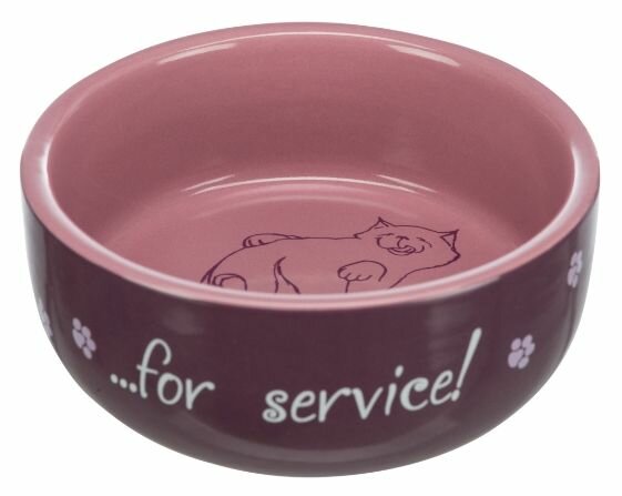 TRIXIE Миска керамическая для кошек Thanks for Service, диаметр 11 см, 0,3 л