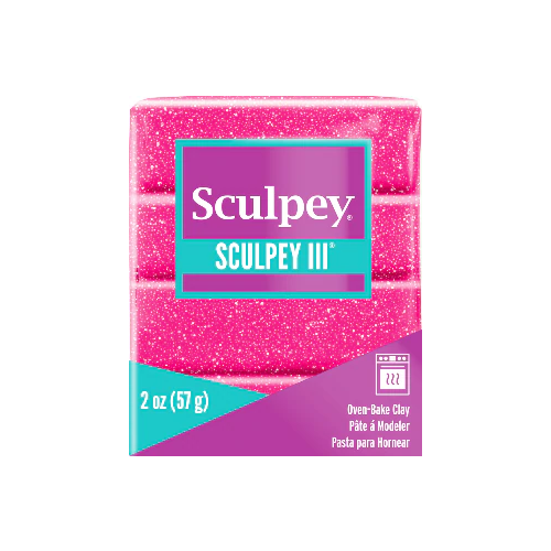 Полимерная глина Sculpey III 558 (розовый с блестками) 57г