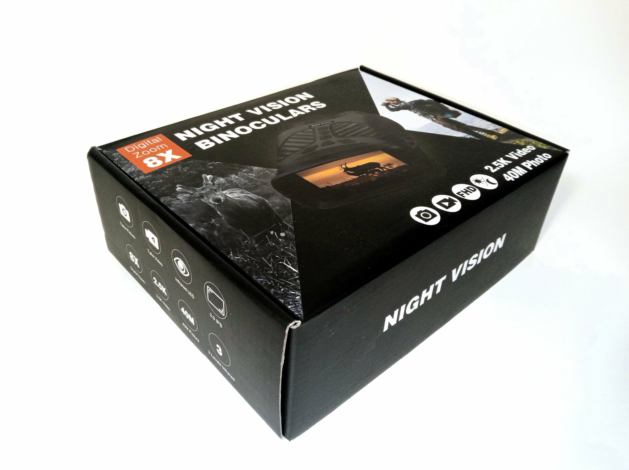 Бинокль-прибор ночного видения NGY YM-UQ-122 с ЖК дисплей ИК подсветкой карта памяти до 128 Гб фото- видео съёмка съёмный АКБ 18650