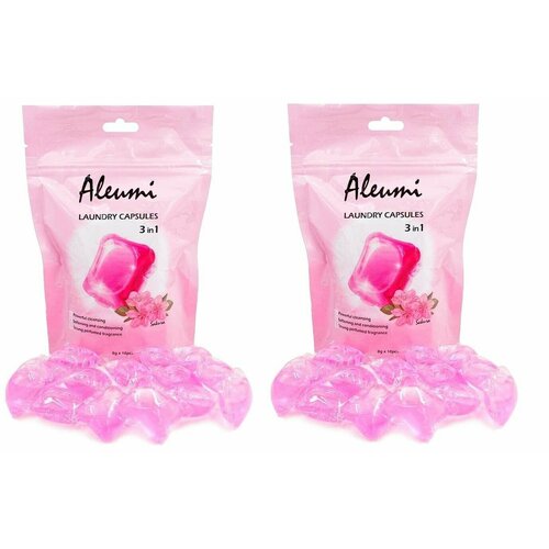ALEUMI Капсулы для стирки 3 в 1, 1 камера 8 гр, Sakura, 10 шт/пакет, 2 уп