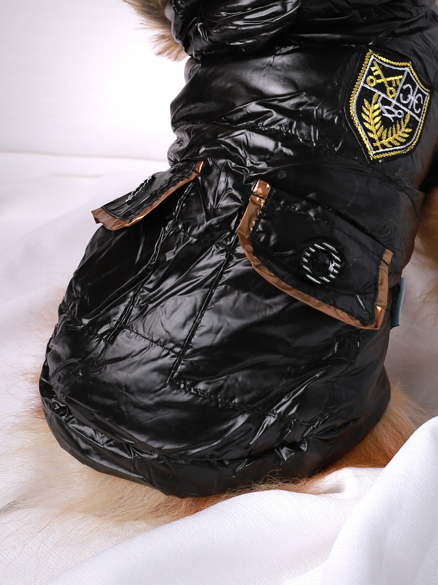 Куртка для собак черного цвета (размер M ) - фотография № 5