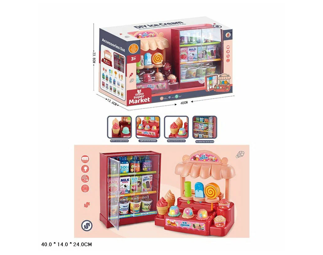 Детский игровой набор "Супермаркет сладостей", 24 предмета, свет, звук, 8588A-6/Мини магазин/Игрушки для девочки