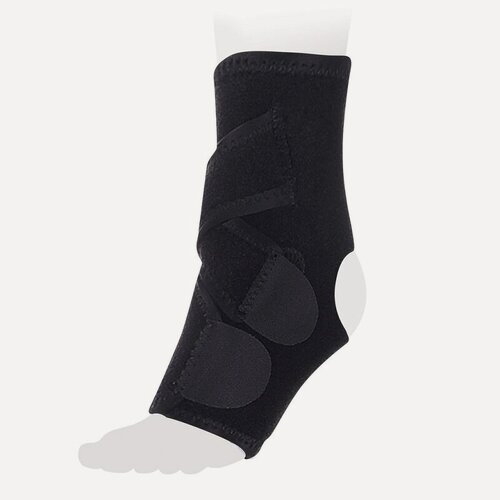 Изображение товара Бандаж компрес. фиксир. нижн. конечн. на голеностопный сустав кгсс-"экотен" (Т3) арт. AS-N02 р. универсальный/черный (разъемный)