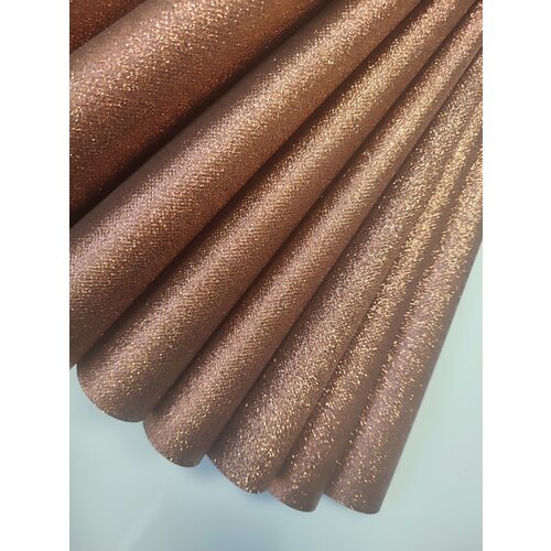 Нетканый материал с коричневым глиттером, 8 листов