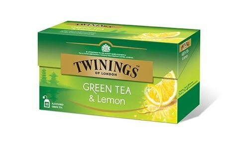 Чай зеленый Twinings "Green Tea & Lemon" 25 пакетиков, 50 г (из Финляндии)