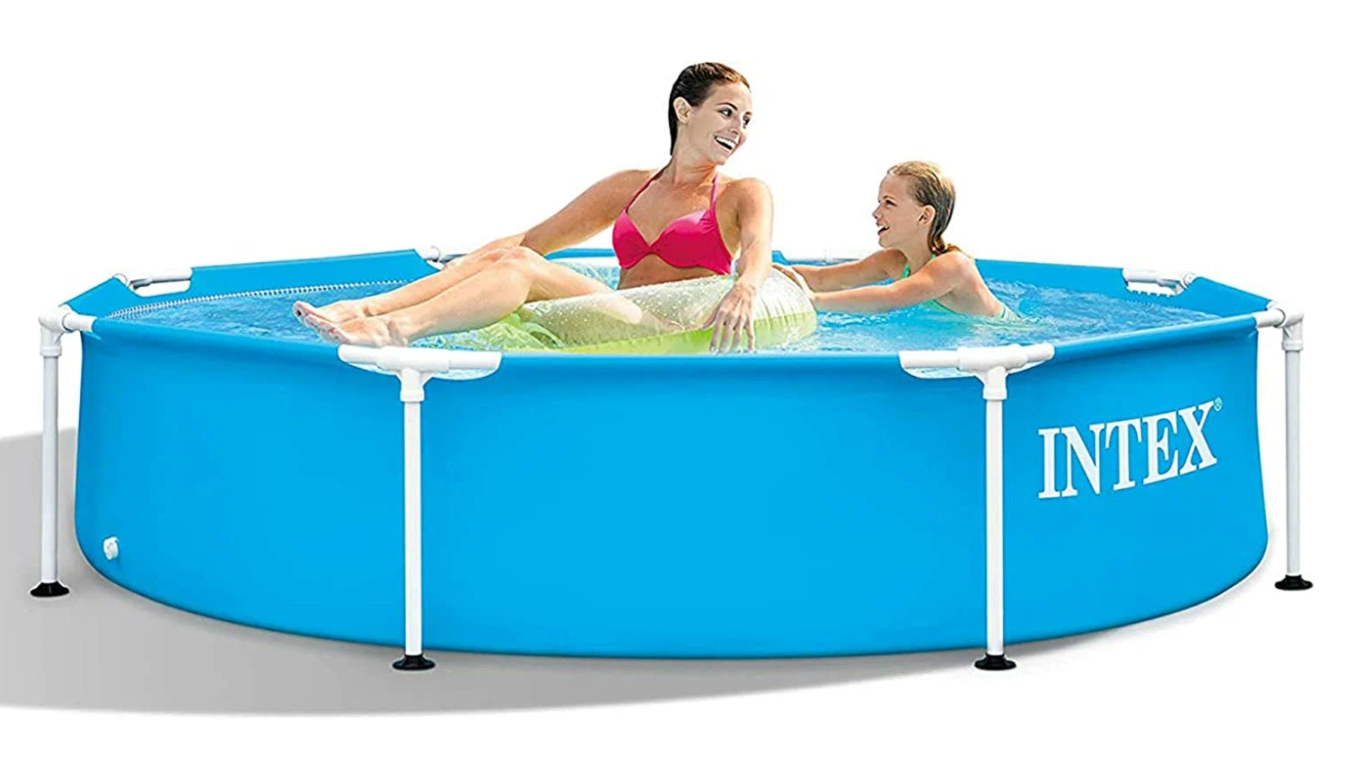 Бассейн каркасный 244х51см Intex 28205 круглый для дачи, серии Metal Frame Pool, большой для всей семьи