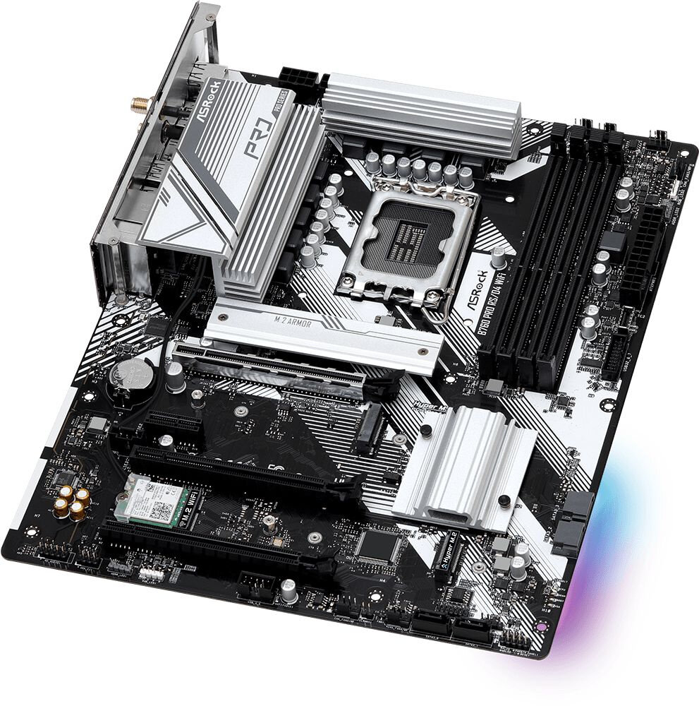 Asrock Материнская плата Asrock B760 PRO RS/D4 WIFI Soc-1700 Intel B760 4xDDR4 ATX AC`97 8ch(7.1) 2.5Gg RAID+HDMI+DP — фото 6