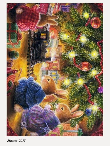 Изображение товара Декупажная карта А4 рисовая бумага новогодняя 2033