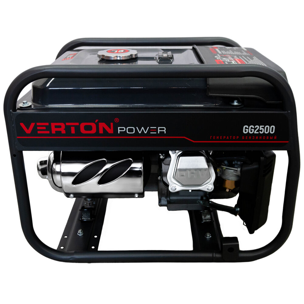 Генератор бензиновый VERTON POWER GG2500 (2,0/2,3 кВт, 230В, 7л.с., ручной старт, 12В, бак 12л, счетчик моточасов) - фотография № 7