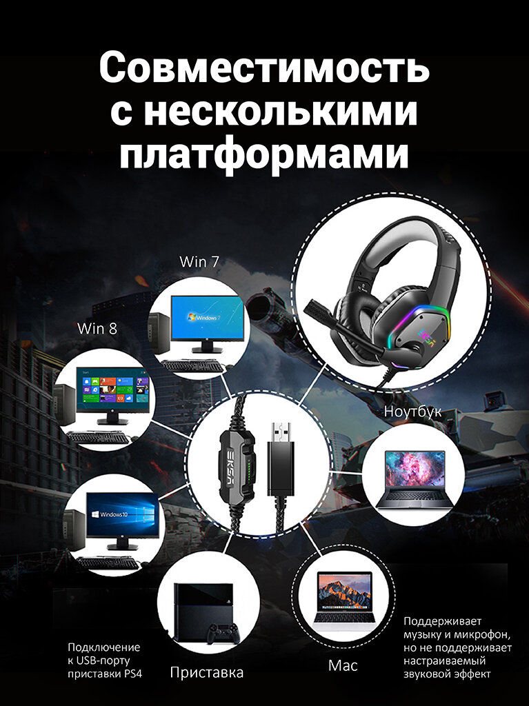 Компьютерная гарнитура EKSA E1000 Grey — фото 5