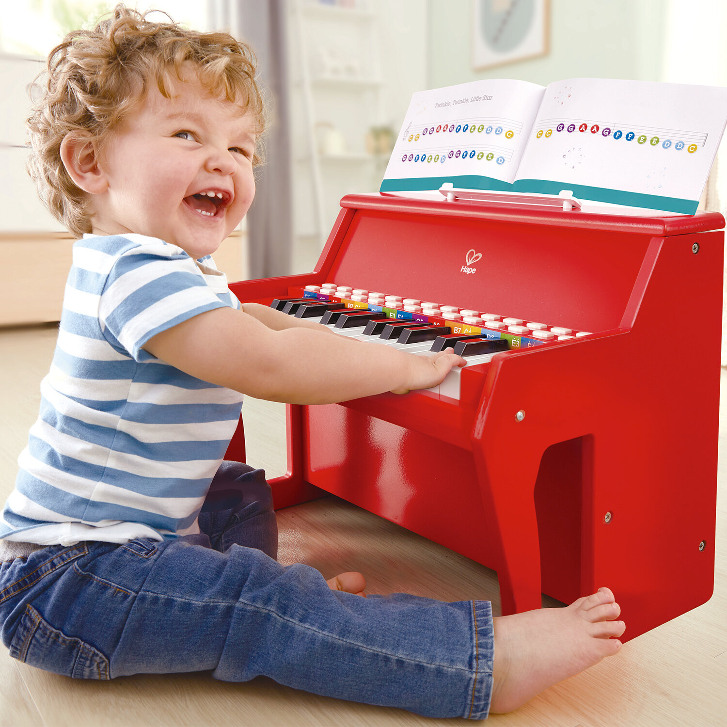 Музыкальная игрушка Пианино Hape, цв. Красный E0628_HP