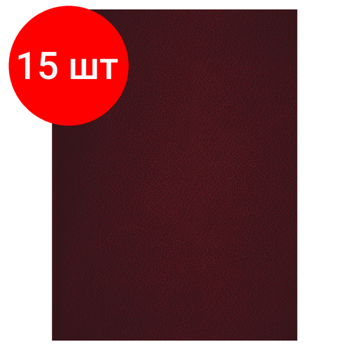 Комплект 15 шт, Тетрадь 80л, А4 клетка BG, бумвинил, бордовый