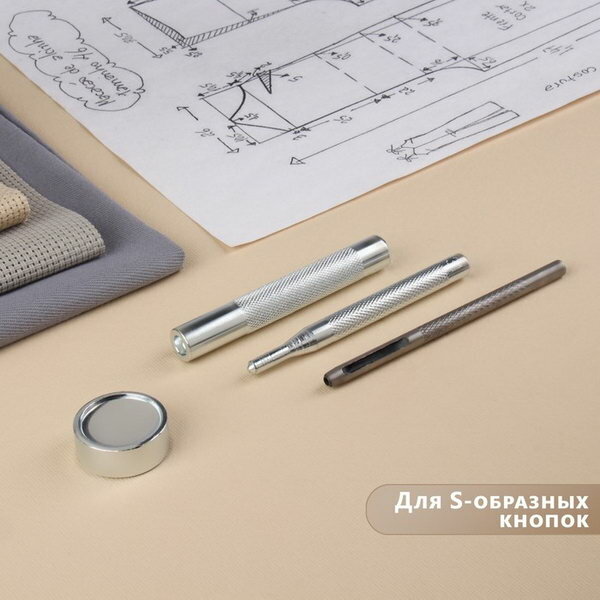 фото Набор инструментов для ручной установки S-образных кнопок №831, d = 15 мм