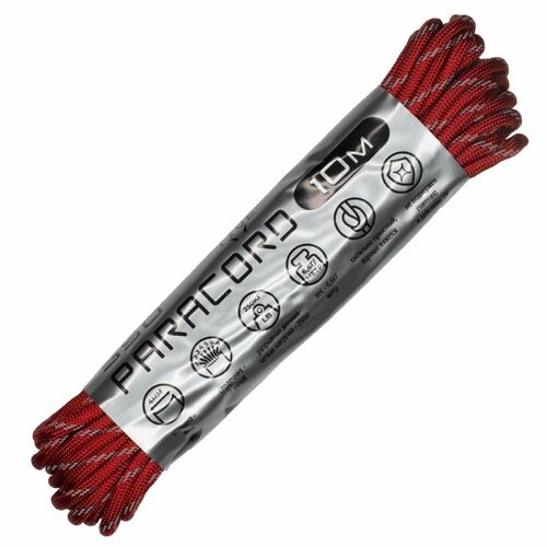 Паракорд 550 Cord 10м световозвращающий (red)