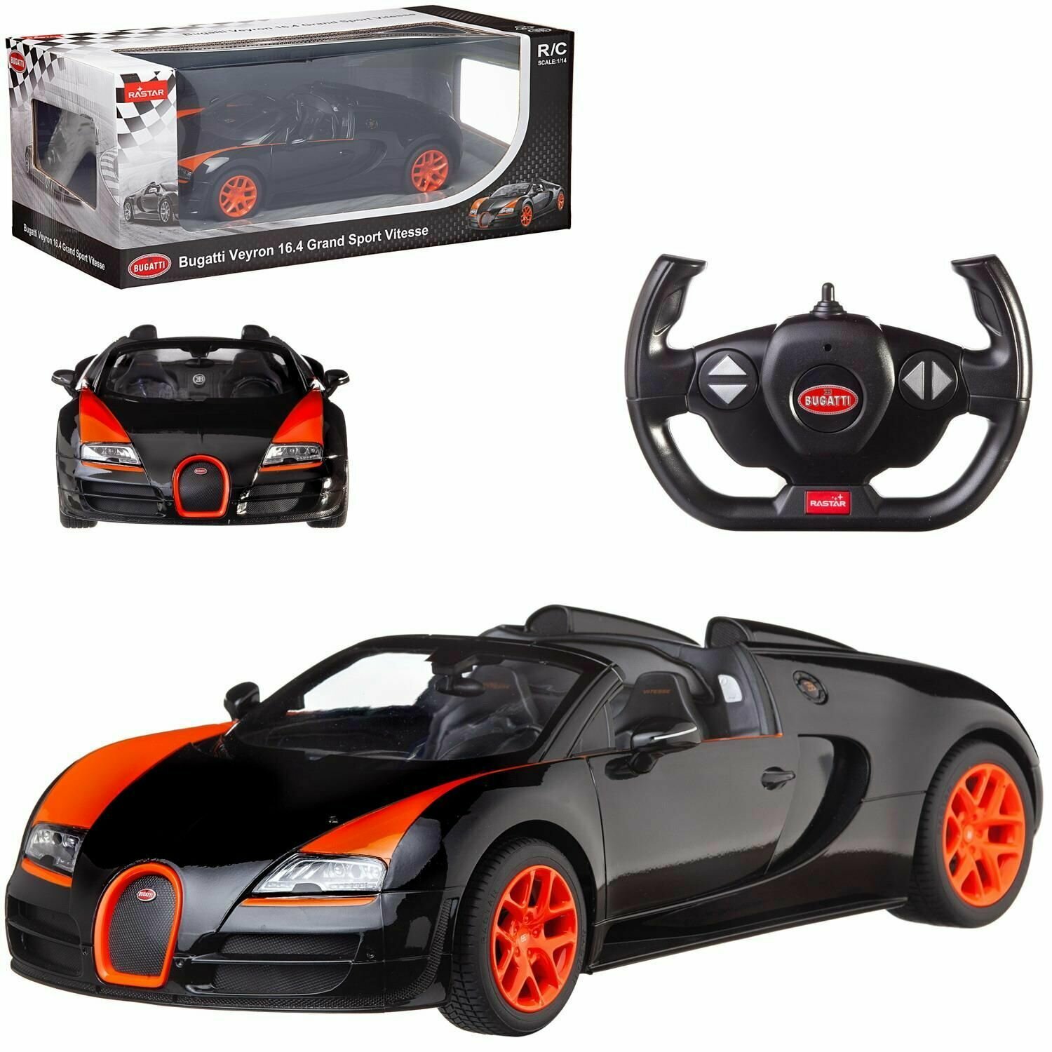 Легковой автомобиль Rastar Bugatti Grand Sport Vitesse (70400), 1:14, 33 см — фото 17