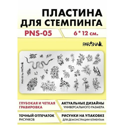 ParisNail Пластина для стемпинга PNS-05 (6*12 см)