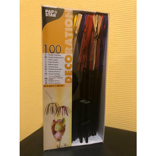 Трубочки для коктейлей Фейерверк Н240мм D5 мм PAPSTAR 100шт арт16662 420₽