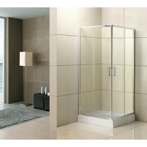 Душевой уголок BelBagno Uno 95x95 UNO-195-A-2-95-C-Cr стекло прозрачное, профиль хром, без поддона