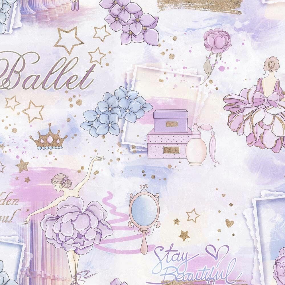 Хоум колор Балет 71905-65 обои виниловые на флизелиновой основе (1.06х10м) розовые