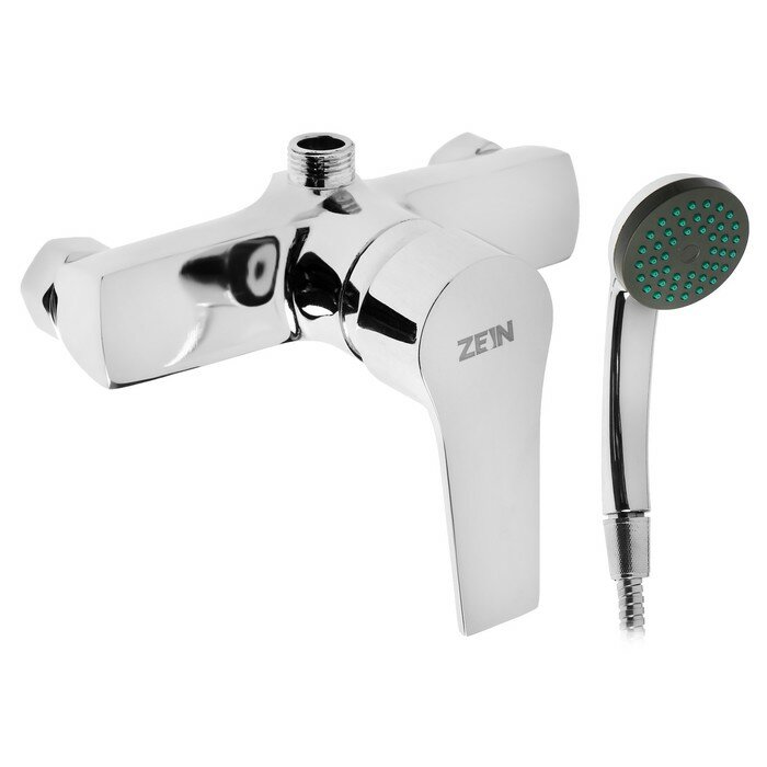 фото Смеситель для душа ZEIN Z2748, картридж 35 мм, с душевым набором, хром