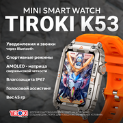 Смарт часы женские спортивные Tiroki K53 с BT звонком, мониторингом пульса, давления, с измерением уровня кислорода в крови