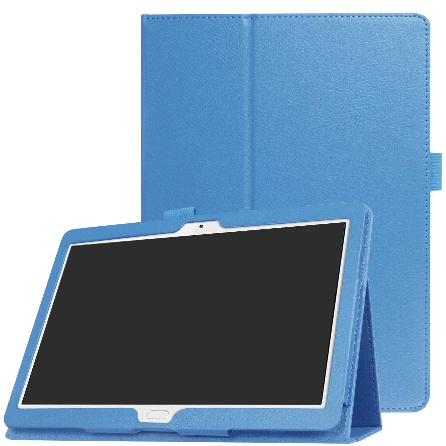 Фирменный чехол-обложка для Huawei MediaPad M3 Lite 10 Wi-Fi/ LTE (BAH-AL00 / W09) голубой с трансформацией в мульти-подставку
